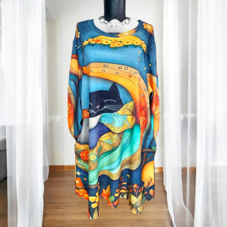 rochie-din-bumbac-pentru-sezon-rece-cu-imprimeu-pisica-neagra [2]