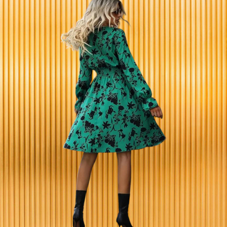 Rochii lycra & poliester & voal - rochie cu imprimeu floral parte peste parte