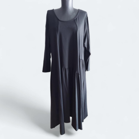 Rochii bumbac - Rochie Asimetrica cu Maneca Lunga si Decolteu Rotund