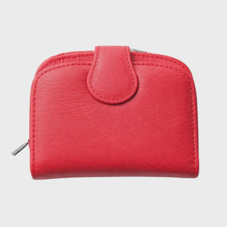 Portofel dama din piele naturala rosie compact si elegant [1]