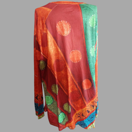 Bluza Dama cu imprimeu Artistic si Maneca Lunga [2]