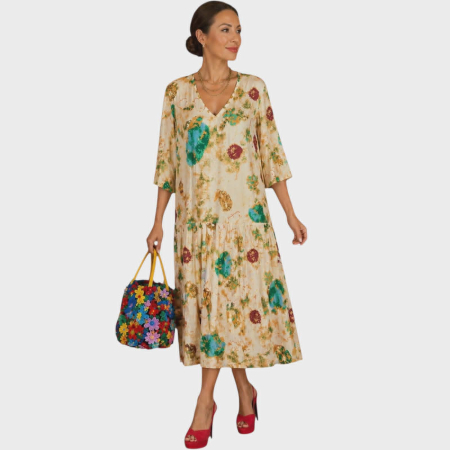 Imbracaminte - Rochie de vara cu imprimeu multicolor