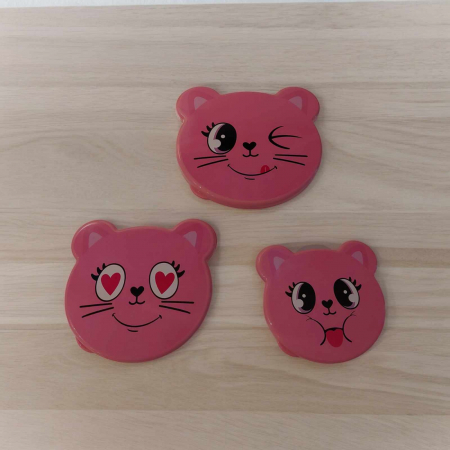 Decoratiuni pisici - Set cutii din plastic  cu desen pisica
