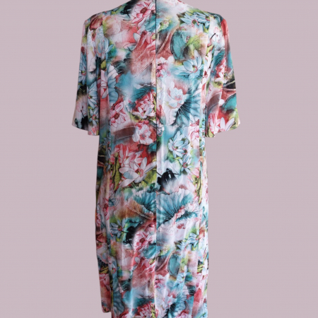 Rochie din Vascoza tip Baby Doll cu Imprimeu Floral [2]
