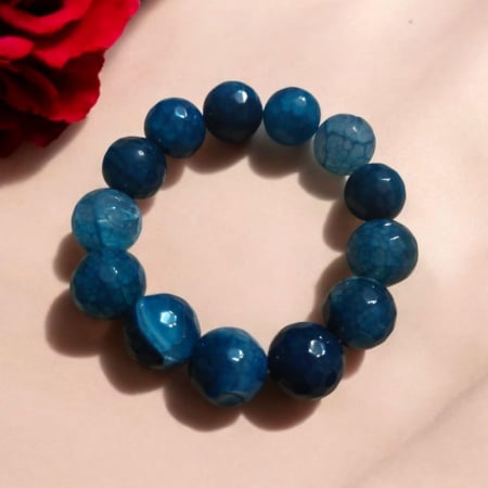 Bijuterii - Bratara cu pietre semipretioase agate albastre