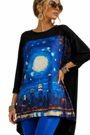Bluza bumbac - Bluza pentru marime mare din bumbac si satin