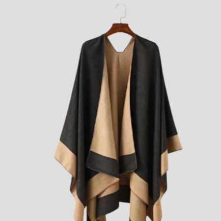 Poncho asimetric generos in doua culori [2]