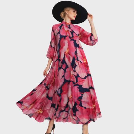 Imbracaminte - Rochie spectaculoasa cu design feminin plisata si funda la spate