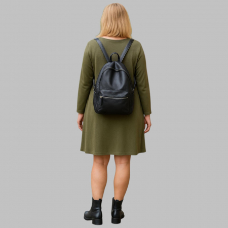 Rochie din Bumbac si Scai Croi Larg cu Buzunar Supradimensionat [1]