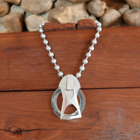 Colier masiv la baza gatului din metal gablont si sticla [0]