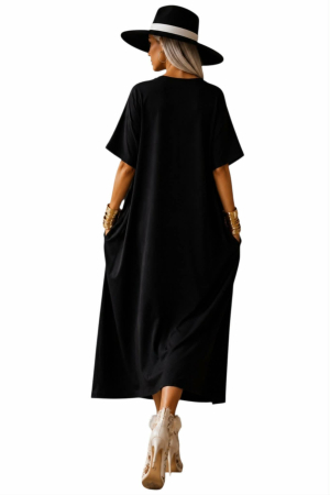 Rochie din bumbac  cu imprimeu geometric si buline [2]