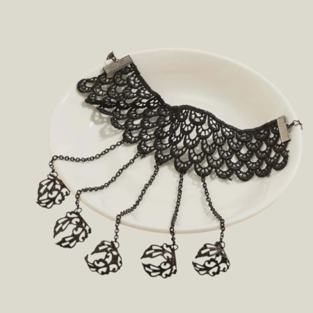 Bratara neagra tip slave cu cinci inele reglabile  din metal [2]