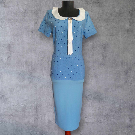 Fuste lycra & poliester - fusta-bleumarin-in-forma-de-creion-cu-banda-elastica-in-talie