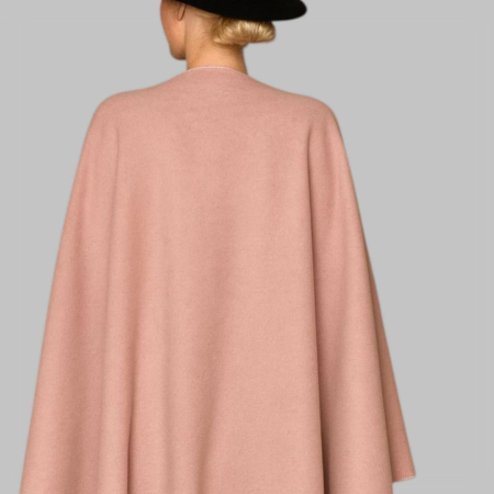 Poncho asimetric roz pal cu prindere pe partea din fata [1]