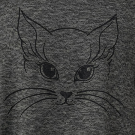 Rochie neagra cu desen pisica neagra si maneca la lunga [1]