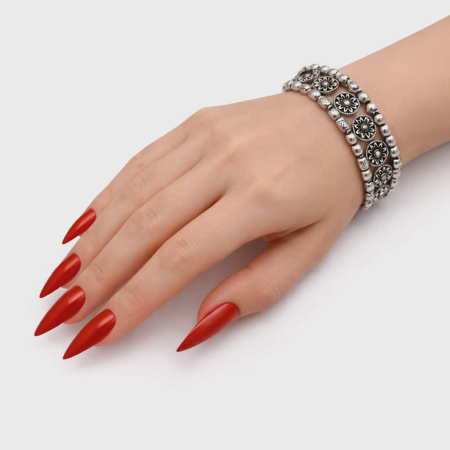 Bratara din metal inoxidabil argintiu stil vintage [1]