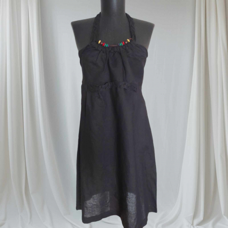 Rochii in - rochie-neagra-de-vara-din-in-cu-spatele-gol