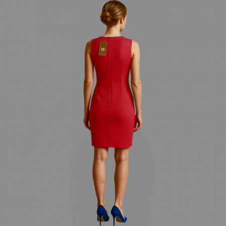 Rochie tip office cu imprimeu floral pe partea din fata fara maneci [1]