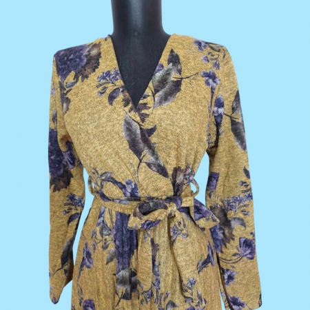 rochie lunga parte peste parte plisata [2]