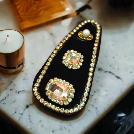 Accesorii par - clama de par din catifea si pietr