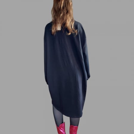 Rochie din bumbac cu aplicatie fermoar si imprimeu animal print [2]