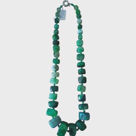 Coliere pietre semipretioase - Colier din pietre semipretioase  agate verzi cu pietre neregulate si forme organice