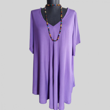 PROMOTII - Bluza Mov Asimetrica cu Anchior din Bumbac pentru Marime Mare