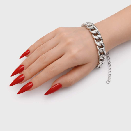 Bijuterii - Bratara argintie  din metal inoxidabil cu forme zale