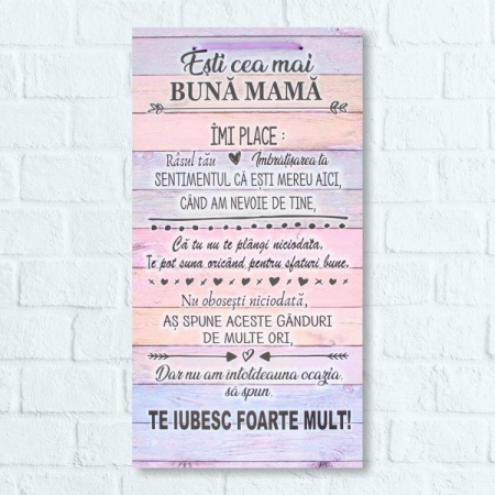 Decoratiuni pentru casa - tablou cu mesaj pentru mama