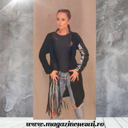 Pulovere - pulover tricot cu franjuri