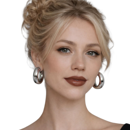 Gablonturi - Cercei  argintii cu design rotund si lucios cu forma rafinata