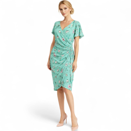 Rochie din lycra stransa intr-o parte si decolteu parte peste parte [1]