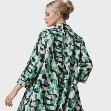 Camasa asimetrica din bumbac si tulle pentru colanti [3]