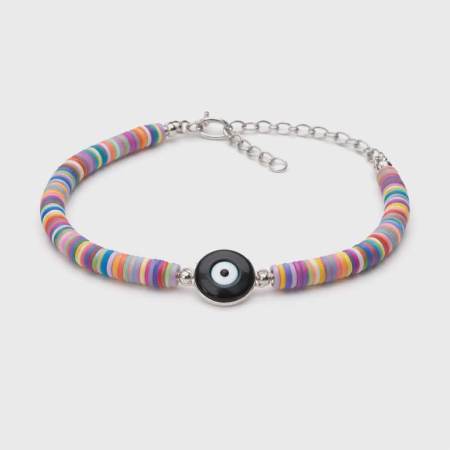 Bijuterii - Bratara cu ochi turcesc si margele bombonele