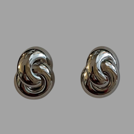 Cercei - Cercei statement argintii in forma de nod elegant