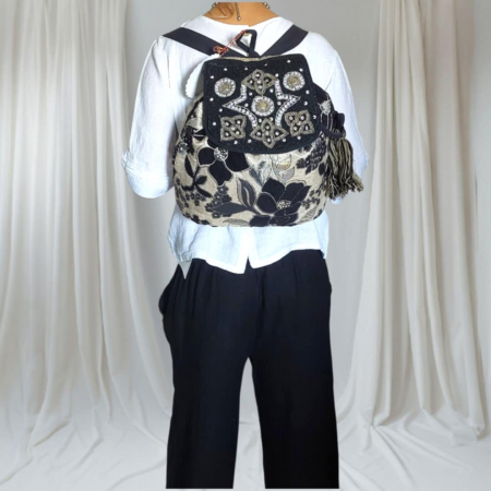 Genti - Rucsac din Material Textil cu Margele si Paiete