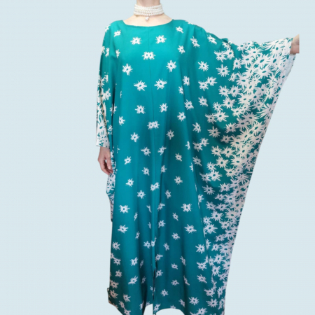Rochii lycra & poliester & voal - Rochie pentru marime mare tip fluture cu imprimeu floral pe parti