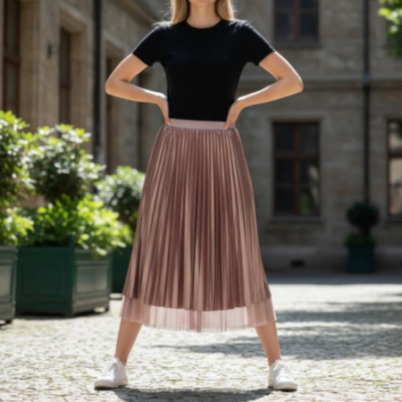 Fusta eleganta cu doua fete din tulle si catifea fina [1]