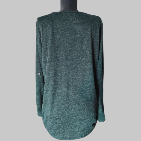 Bluza verde cu model bufnita din detalii metalice aurii [2]