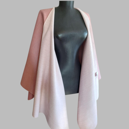 Poncho asimetric roz pal cu prindere pe partea din fata [2]