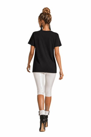 Bluza din bumbac pe fond negru cu imprimeuri albe [1]