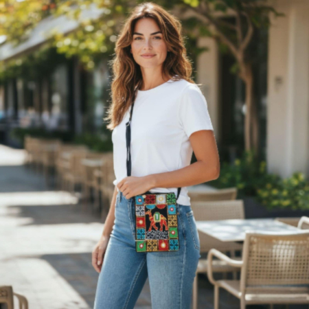 Genti sezon cald - Gentuta tip borseta din material textil si camila  brodata