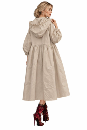 Cardigan inspiratie vintage cu gluga si aplicatii textile [3]