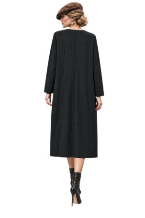 Rochie din bumbac neagra  cu buzunare supradimensionate [1]