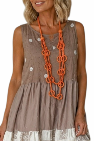 Rochie lejera  din bumbac cu dantela brodata  tip macrame [1]