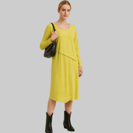 Imbracaminte - Rochie din bumbac midi lejera si design lejer asimetric