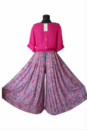 Fusta pantalon ampla din matase indiana cu brau [2]