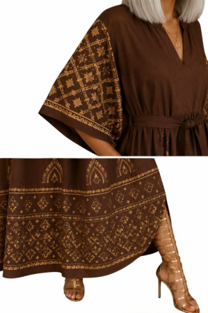 Rochie din vascoza cu model din fir lame auriu [1]