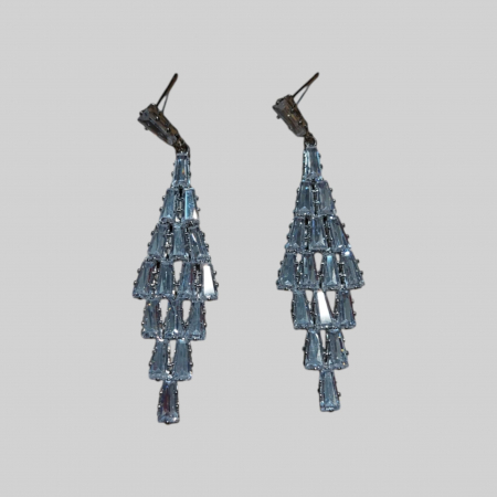 Cercei - Cercei atarnati  din metal inoxidabil si pietre tip cristal
