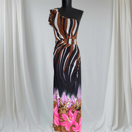 Rochii lycra & poliester & voal - Rochie de Vara Lunga din Lycra cu un Umar Gol